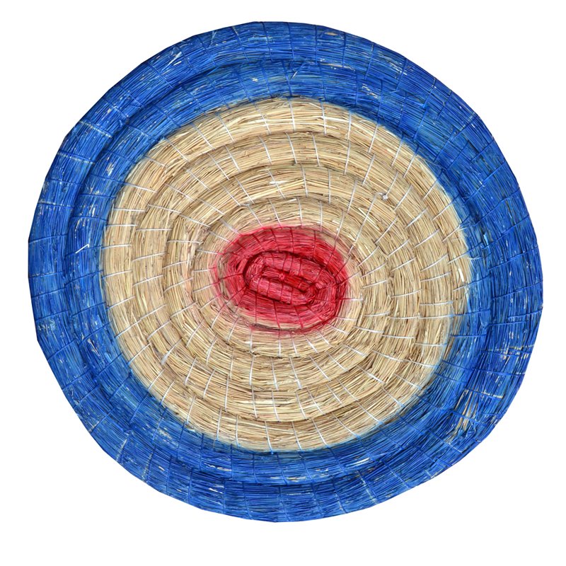 runde Traditionelle Strohscheibe Deluxe mit farbigen Ringen