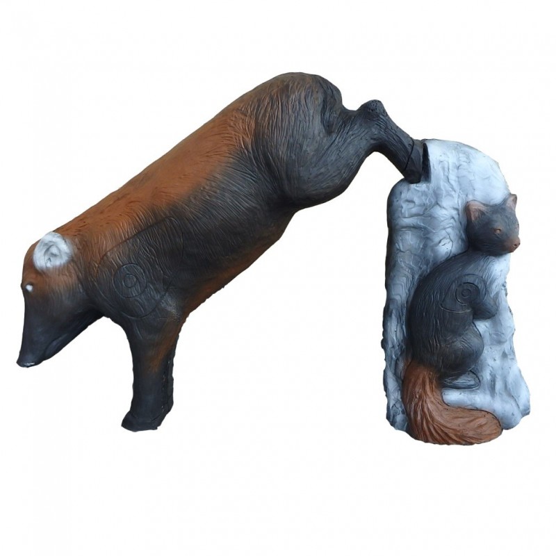 Leitold 3D Tier Keiler springend mit Stein